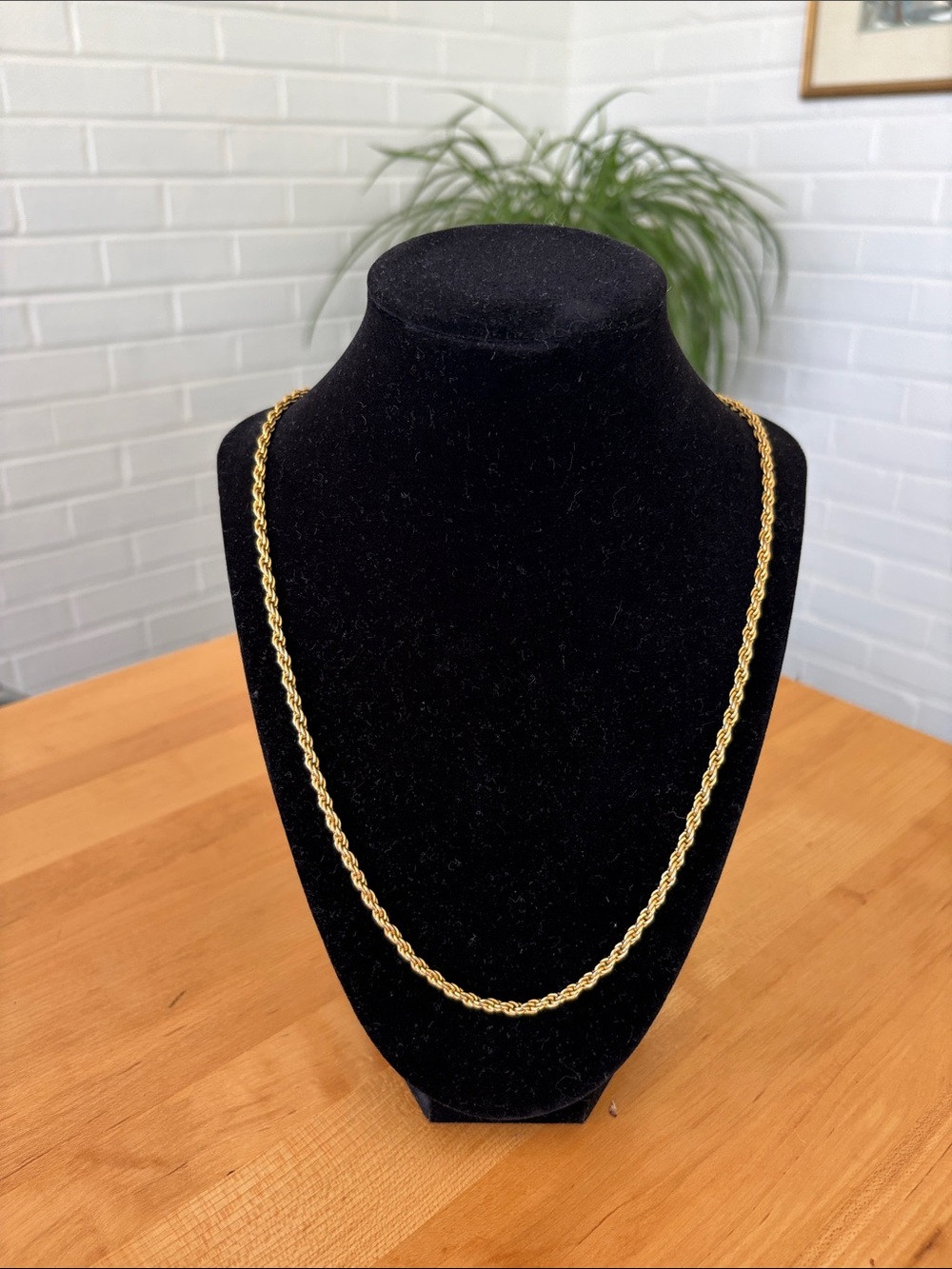 Vintage Gold Rope 27in Chain Necklace
